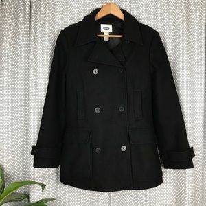 Old Navy Black Pea Coat, Utility Coat, Small